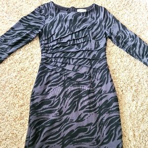 Dress barn grey/blk animal print knit dress-4
